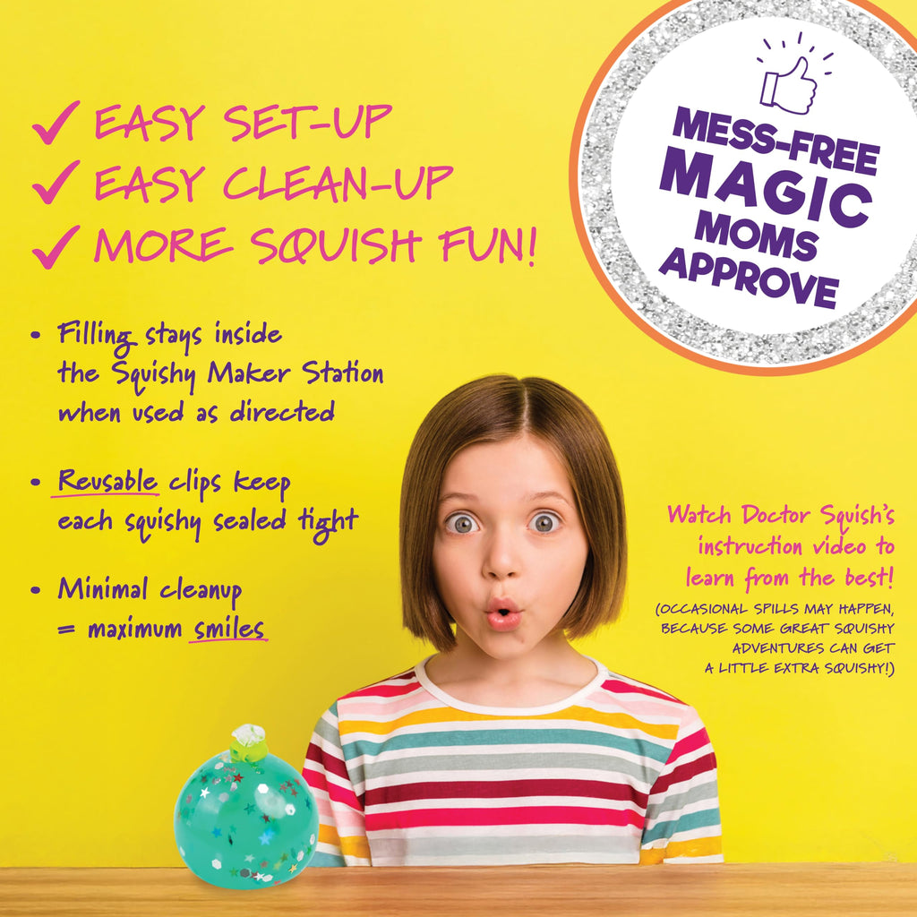 Doctor Squish Squishy Maker Refill Pack | 10 Clear TPR Balloons & 10 Reusable Clips