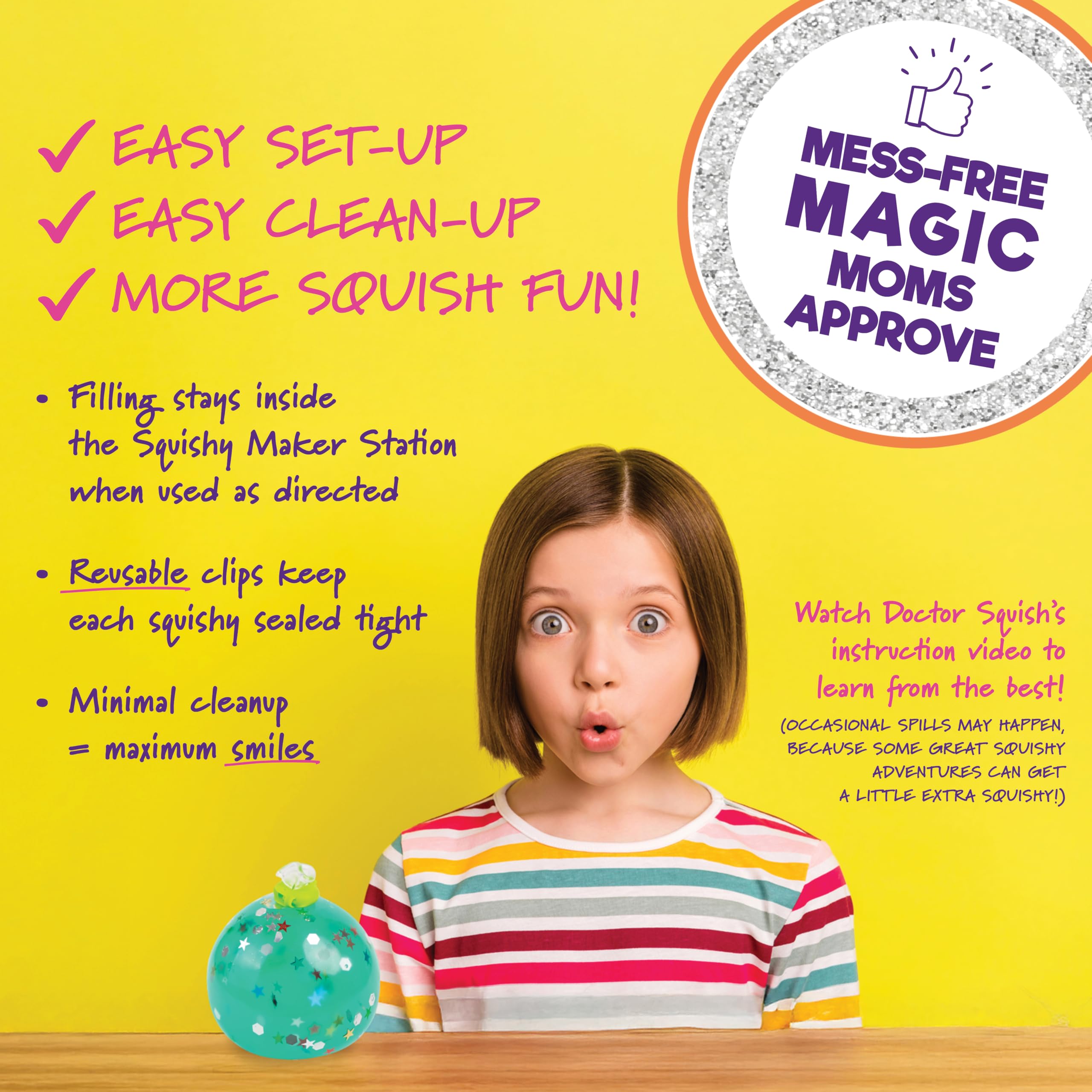 Doctor Squish Squishy Maker Refill Pack | 10 Clear TPR Balloons & 10 Reusable Clips