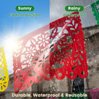DomeStar 3-Pack Mexican Fiesta Banner | 54 ft Plastic Papel Picado Garland