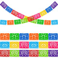 DomeStar 2PCS Mexican Papel Picado Banner – 18ft Fiesta Garland for Cinco de Mayo, Dia de los Muertos