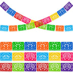 DomeStar 2PCS Mexican Papel Picado Banner – 18ft Fiesta Garland for Cinco de Mayo, Dia de los Muertos