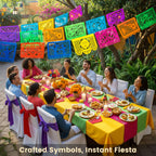 DomeStar 3-Pack Mexican Fiesta Banner | 54 ft Plastic Papel Picado Garland