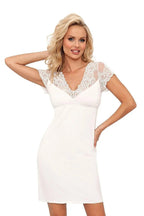 Donna ivana ecru smooth viscose nightgown
