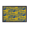 Leeds - Word Montage - Yellow & Blue Door Mat - 60cm x 40cm