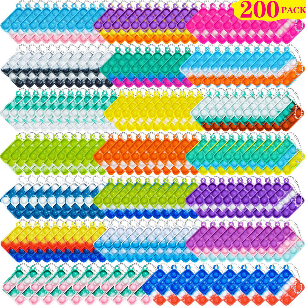DOPWQAA 200 Pcs Mini Pop Bubble Fidget Toys – Party Favors & Classroom Prizes