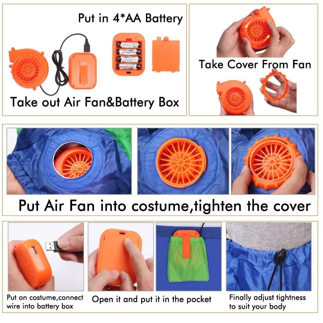 Double Couple Inflatable Alien Costume for Kids – Halloween Blow-Up Costume