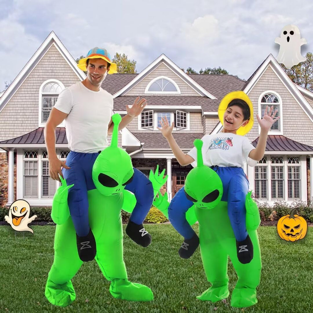 Double Couple Inflatable Alien Costume for Kids – Halloween Blow-Up Costume