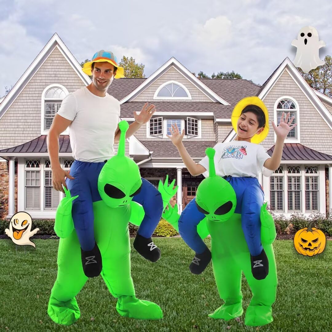 Double Couple Inflatable Alien Costume for Kids – Halloween Blow-Up Costume