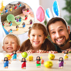 DoubleFill 100 Pcs Little Jesus Figures – 6 Styles Rubber Easter Toys for Party Favors & Sunday School