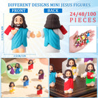 DoubleFill 100 Pcs Little Jesus Figures – 6 Styles Rubber Easter Toys for Party Favors & Sunday School