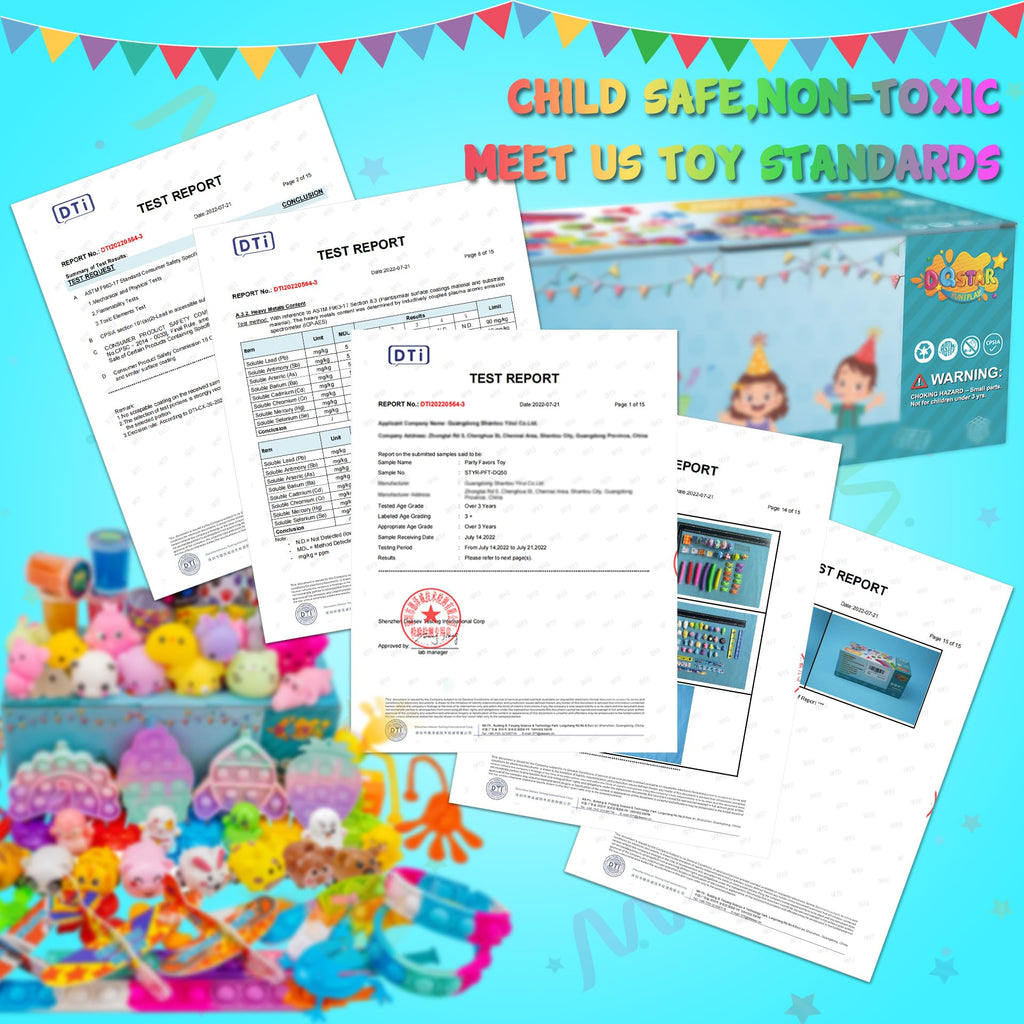 DQstar Party Favors Toy Bundle – 125-Pcs Treasure Box Prizes for Classroom & Parties