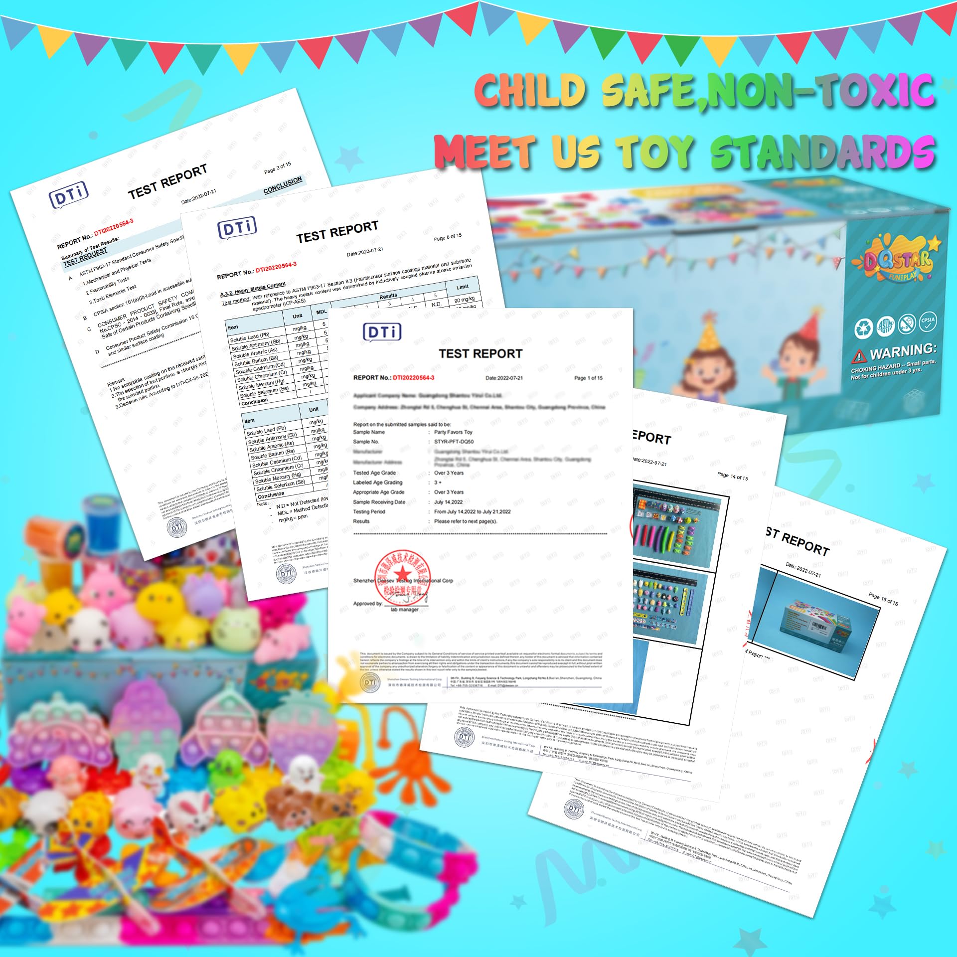 DQstar Party Favors Toy Bundle – 125-Pcs Treasure Box Prizes for Classroom & Parties