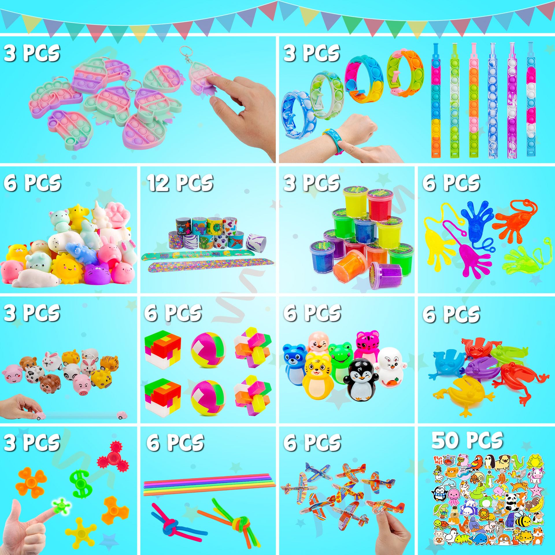 DQstar Party Favors Toy Bundle – 125-Pcs Treasure Box Prizes for Classroom & Parties