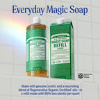 Dr. Bronner's Pure-Castile Almond Soap Liquid – Regenerative Organic Oils, 32oz + Refill