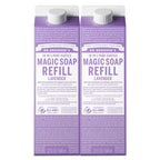 Dr. Bronner's Lavender Pure-Castile Soap Refill (32 oz x 2) – Regenerative Organic Oils, Concentrated, Vegan, Non-GMO