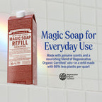 Dr. Bronner's Pure-Castile Soap Refill Eucalyptus 32 oz (2-Pack) | Regenerative Organic Certified Oils, Vegan, Non-GMO