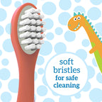 Dr. Brown's Dinosaur Toddler Toothbrush – Green & Orange, 2-Pack