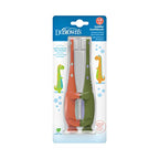 Dr. Brown's Dinosaur Toddler Toothbrush – Green & Orange, 2-Pack