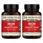 Dr. Mercola Iron from Organic Curry – 2 Pack, 30 Servings, 7.5 mg Iron | USDA Organic, Non-GMO