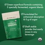 Dr. Mercola Organic Fermented Greens - 90 Servings, 9.5 oz - Certified Organic, Non-GMO, Soy-Free, USDA Organic