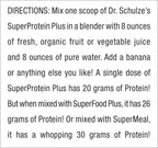 Dr. Schulze's SuperProtein Plus | 100% Plant Protein, Organic Powder, B-12 & Spirulina | 19 oz