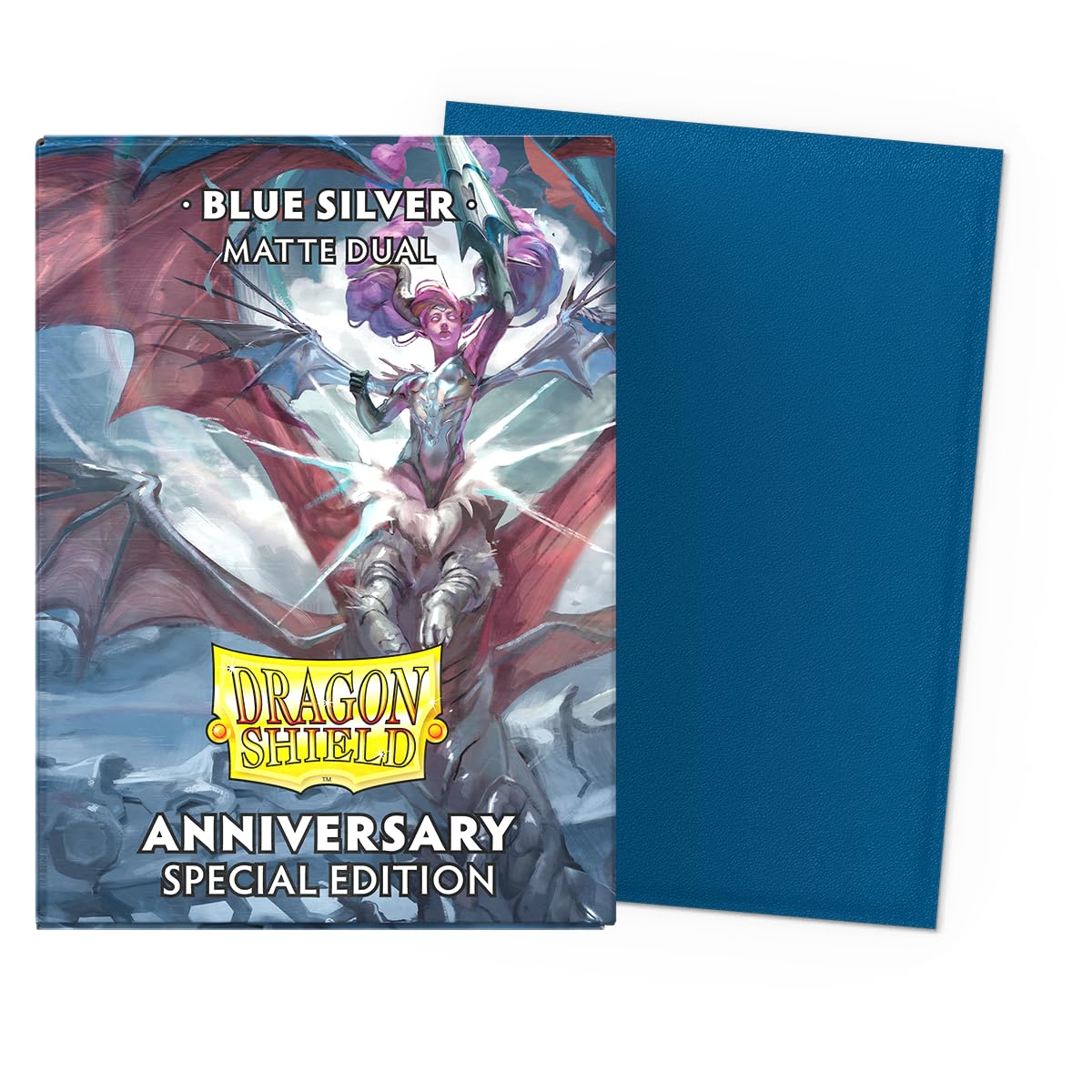 Dragon Shield Matte Dual Standard Size Card Sleeves – 25th Special Edition, 100ct, Blue/Silver | MTG, Pokemon, One Piece