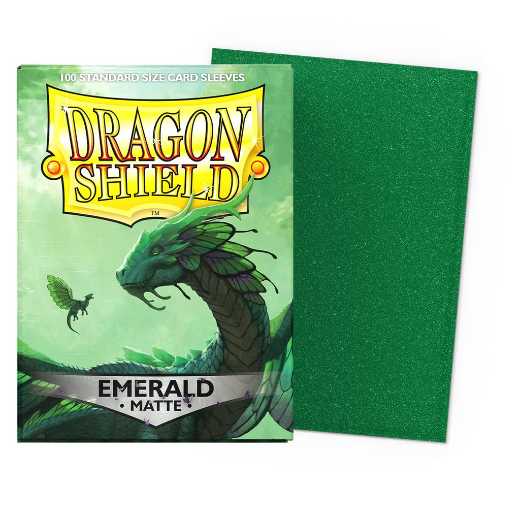 Dragon Shield Matte Sleeves – Standard Size, 100 CT – Emerald | Pokemon, MTG, One Piece, Flesh & Blood