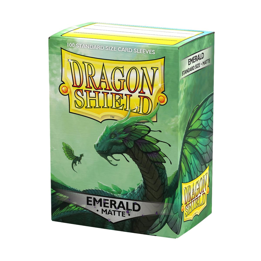 Dragon Shield Matte Sleeves – Standard Size, 100 CT – Emerald | Pokemon, MTG, One Piece, Flesh & Blood