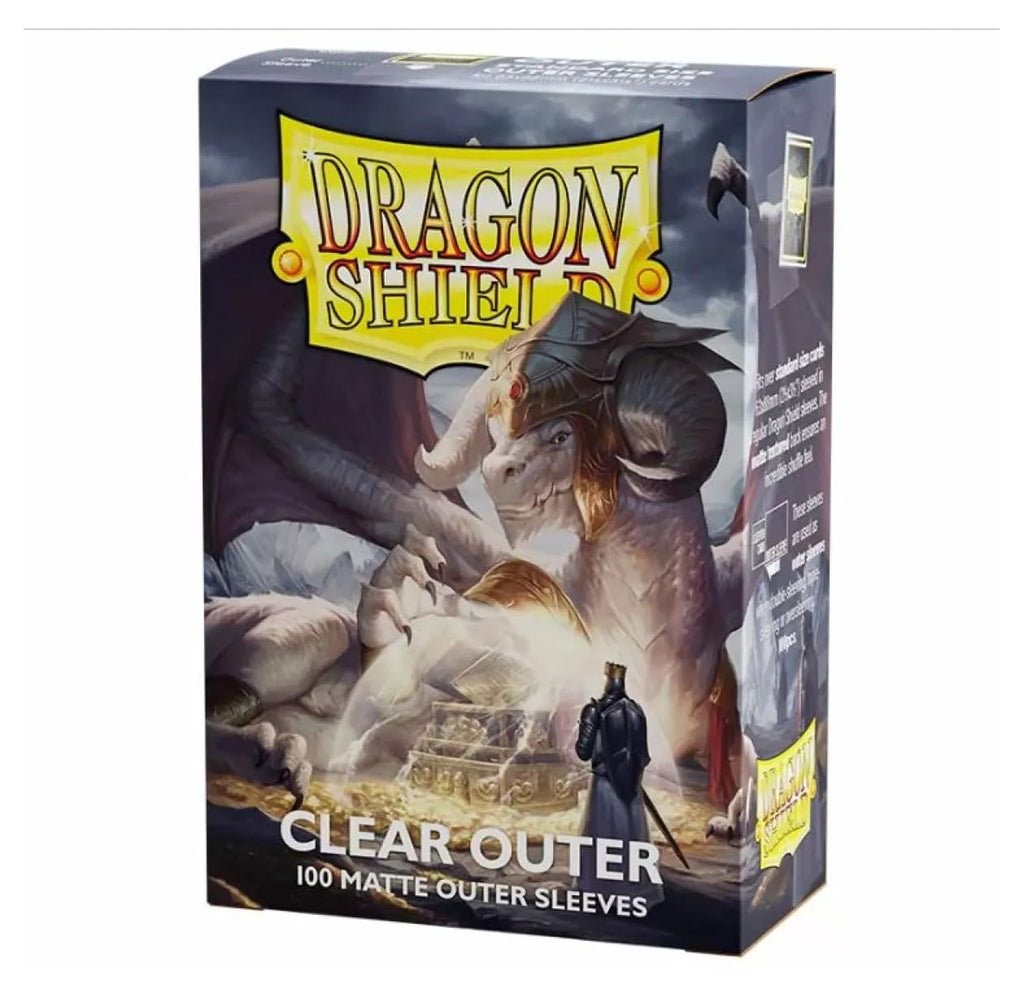 Dragon Shield Matte Clear Outer Sleeves – 100 CT, Standard 63x88 mm, Compatible with Pokemon, MTG, Flesh & Blood, One Piece