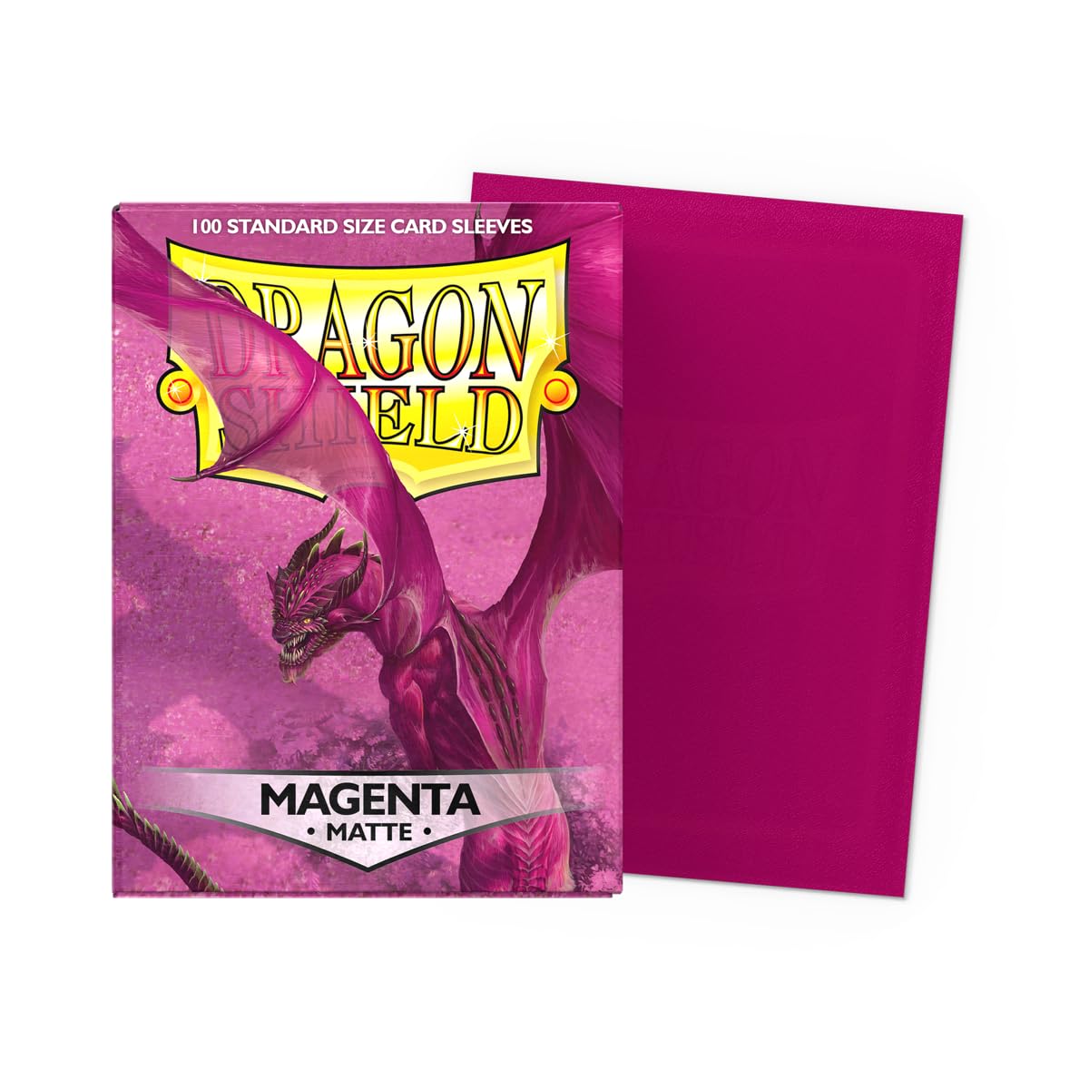 Dragon Shield Matte Sleeves Standard Size 100 CT Magenta Matte - Compatible with Pokemon MTG One Piece Flesh & Blood