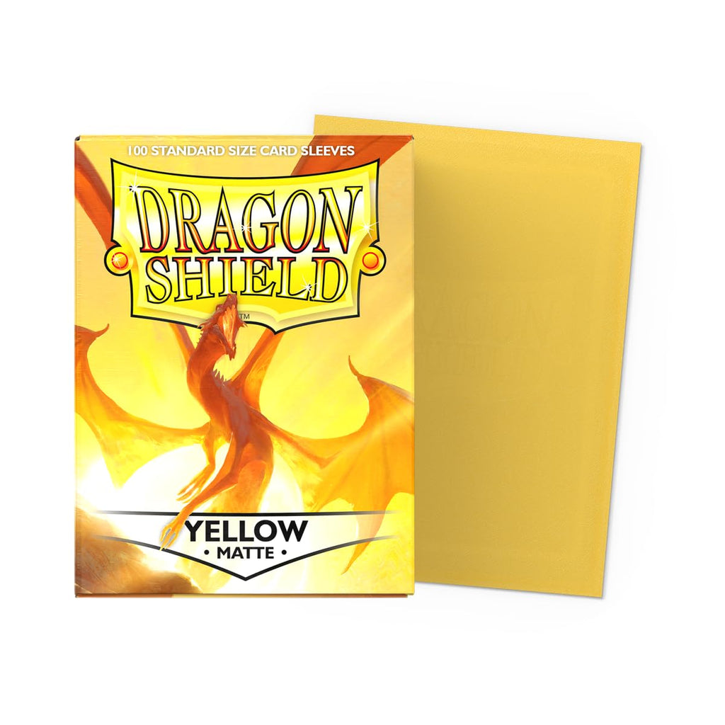 Dragon Shield Matte Card Sleeves – Standard Size, 100 Count – Yellow | Pokemon, MTG, Flesh & Blood, One Piece