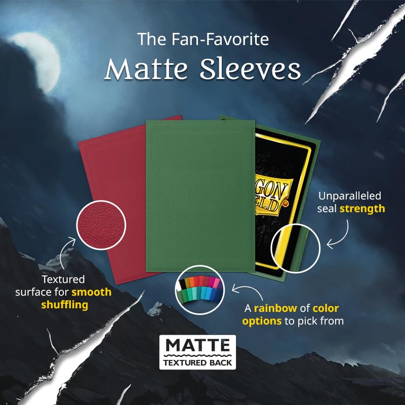 Dragon Shield Matte Sleeves Standard Size 100 CT Magenta Matte - Compatible with Pokemon MTG One Piece Flesh & Blood