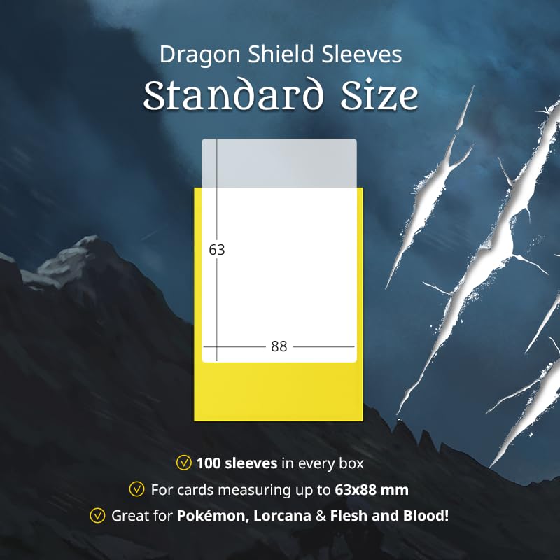 Dragon Shield Matte Sleeves Standard Size 100 CT Magenta Matte - Compatible with Pokemon MTG One Piece Flesh & Blood