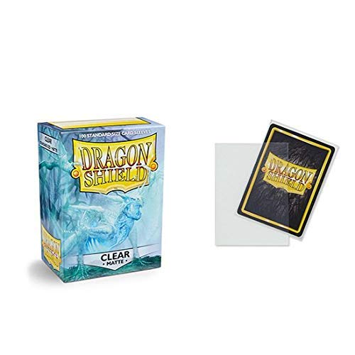 Dragon Shield | Standard Size Card Matte Sleeves – 100 CT | Clear Matte Finish | Compatible with Pokemon, MTG, Flesh & Blood, One Piece