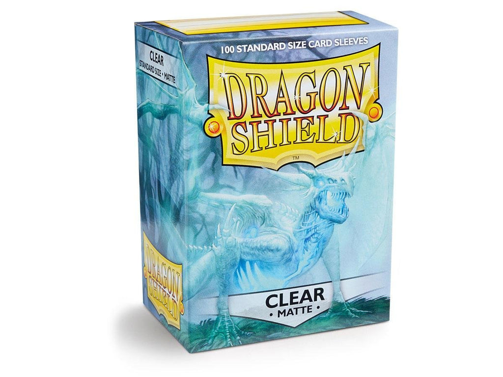 Dragon Shield | Standard Size Card Matte Sleeves – 100 CT | Clear Matte Finish | Compatible with Pokemon, MTG, Flesh & Blood, One Piece