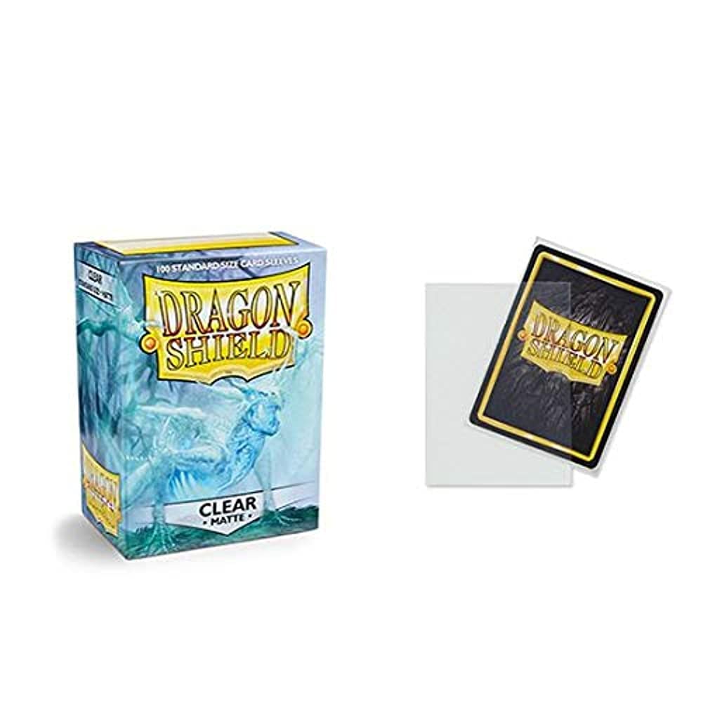Dragon Shield | Standard Size Card Matte Sleeves – 100 CT | Clear Matte Finish | Compatible with Pokemon, MTG, Flesh & Blood, One Piece