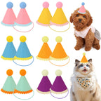DRANSMIC 12 Pack Mini Party Hats for Stuffed Animals — Rainbow Felt Cone Hats for Dolls and Pets