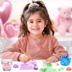 DREACAREFT 24-Pack Valentines Day Crystal Growing Kits for Kids – Cards, Class Party Favors & Gifts