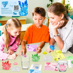 DREACAREFT 24-Pack Valentines Day Crystal Growing Kits for Kids – Cards, Class Party Favors & Gifts