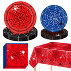 DreamCatching Spider Party Supplies — 20 Plates, 20 Napkins, 1 Tablecloth | Spider Theme Birthday Party Decorations