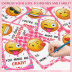 Dreampark Valentines Day Cards for Kids – 24 Pcs with Emoticon Plush Keychains | Classroom Exchange & Party Favors