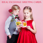 Dreampark Valentines Day Cards for Kids – 24 Pcs with Emoticon Plush Keychains | Classroom Exchange & Party Favors