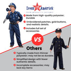 Dress Up America Police Costume for Kids – Realistic Cop Uniform Set with Shirt, Pants, Hat & Accessories