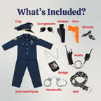 Dress Up America Police Costume for Kids – Realistic Cop Uniform Set with Shirt, Pants, Hat & Accessories