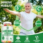 (2 Pack) Hemp Gummies for Pain Sleep Relax Anxiety - 100% Natural Infused with Organic Hemp Oil Bear Candy for Adults CY116