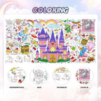 Drunze Princess Party Giant Coloring Poster 35x72in – DIY Princess Tablecloth Art for Kids
