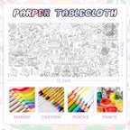 Drunze Princess Party Giant Coloring Poster 35x72in – DIY Princess Tablecloth Art for Kids