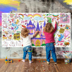 Drunze Princess Party Giant Coloring Poster 35x72in – DIY Princess Tablecloth Art for Kids