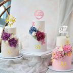 DRWATE 50 Pcs Acrylic Happy Birthday Cake Topper Set – Gold Black Pink Silver (4 Colors)