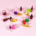 DRWATE Mini Wine Bottles Cake Toppers – 12 Bottles, 5 Glasses, 21st Birthday Topper (Brown)